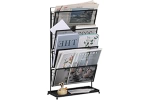 YBING File Organizer for Desk Mesh Desktop File Organizer Document Letter Paper File Holder for Office Home 4-Tier Document S