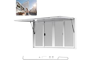 VEVOR Concession Window, Aluminum Alloy Frame Service Window for Food Truck, Up to 85 Degrees Stand Serving Window with Awning Door and Drag Hook (4 left&right sliding windows, 60x36in)