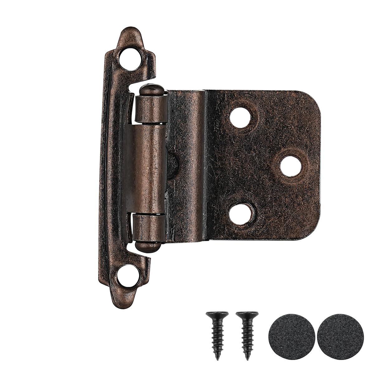 Photo 1 of JQK 3/8 Inch Inset Cabinet Door Hinges Oil Rubbed Bronze, 50 Pack 25 Pairs Flush Face Mount Cupboard Self-Closing Kitchen Cabinet Hardware Hinges with Door Bumper, CH201-ORB-P50