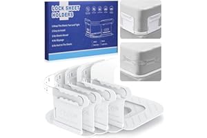 Lidatb Bed Sheet Holders with Lock Strips, Fitted Sheet Holders for Corners Keep Sheets Firm & Tight Plastic Durable Heavy Duty Sheet Clips Bedroom Accessories Fit All Mattress Easy Installation