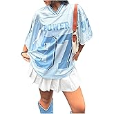 Floerns Women's Camo Print Team Sports T Shirts V Neck Basketball Jersey Tee Shirts