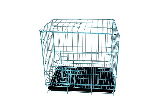 SRI Dog Cage for Dog with Removable Tray, Light Blue