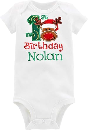 baby boy first christmas outfit personalized