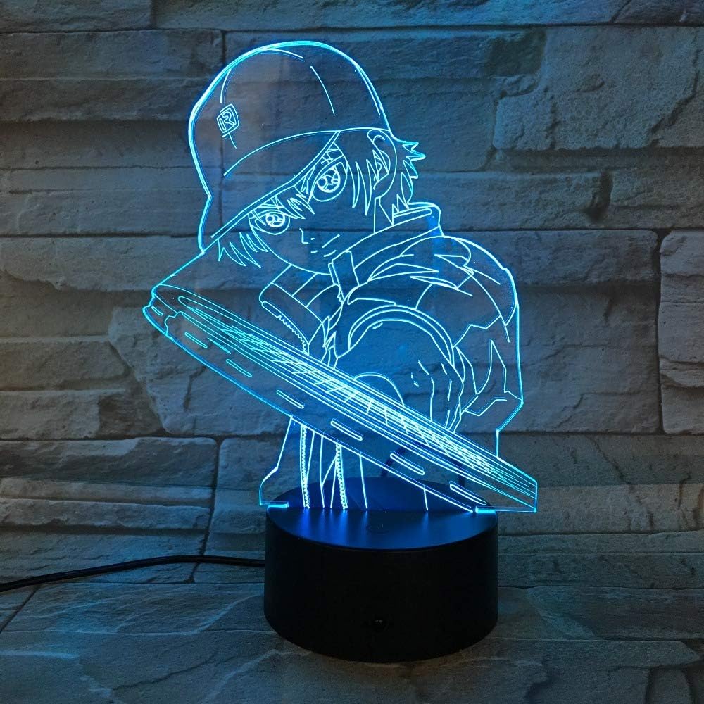 Wangzj 3D Illusion Night Light/Led Desk Table Decor Lamp /7 Color Remote Touch Night Lights/Present Decoration/Tennis Prince