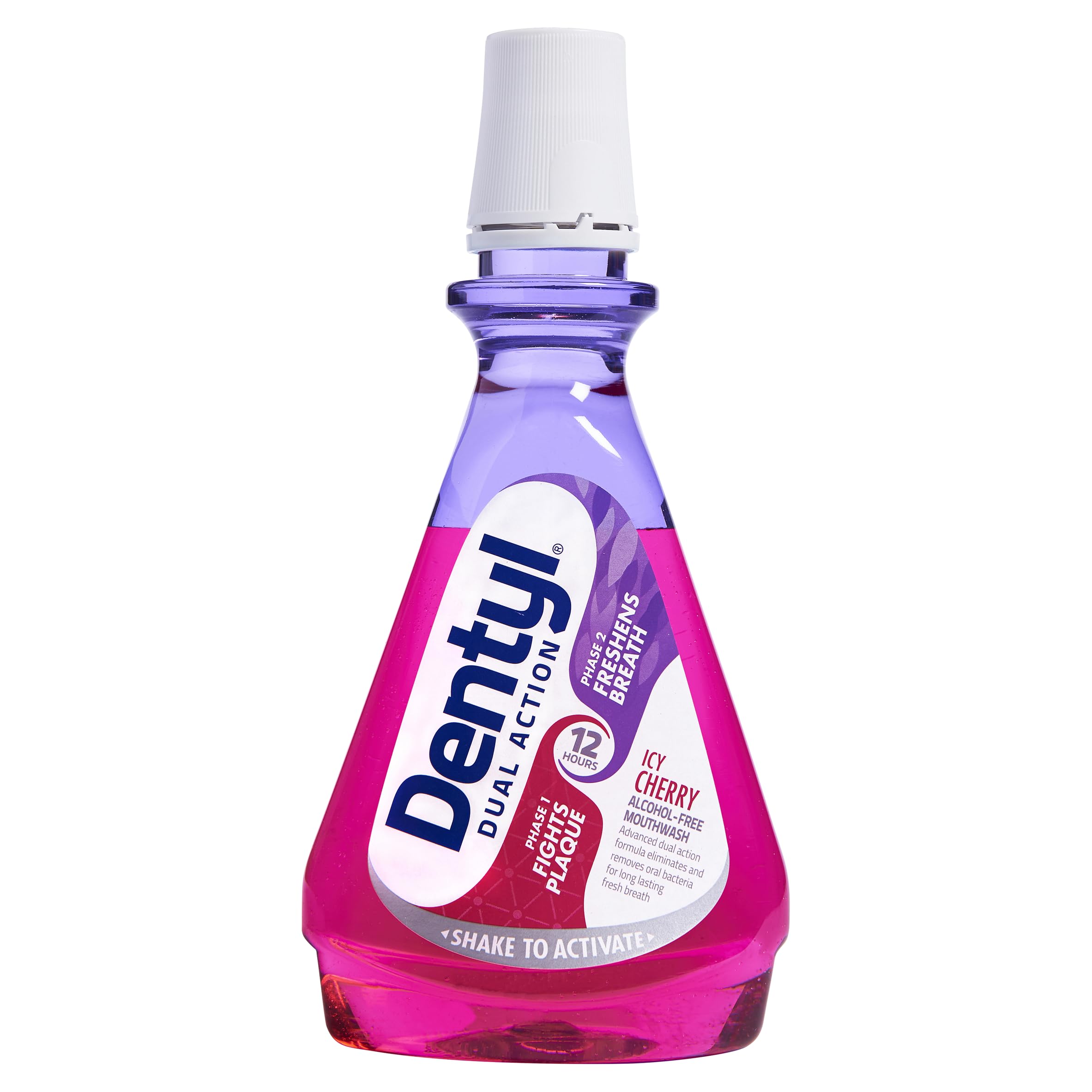 Dentyl Dual Action CPC Mouthwash, 12hrs Fresh Breath & Total Care, Alcohol Free, ICY Cherry, 500 ml