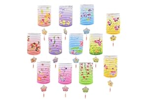 AITUOSI 12 Pcs Chinese Paper Lanterns Lamp Colorful Hanging Paper Lantern Shades Chinese New Year Paper Lanterns Japanese Paper Lantern Ceiling Hanging Decora