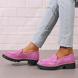 Womens Loafers Shoes Platform Chunky Penny Loafer