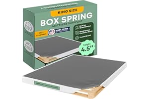 Greaton, 4.5” King Box Spring for King Bed – Amish-Made in The USA – Solid Wood Box Spring Mattress Foundation with Stable & Quiet Support – Flat-Packed & Easy Assembly – White