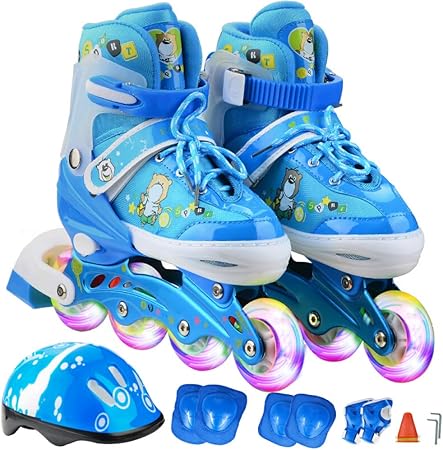 DSFGHE Patines En Línea Juegos De Patines para Niños Patines En Línea Ajustables Patines Telescópicos Chicas Principiantes Hombres Y Mujeres Patines,Blue-M(35-38): Amazon.es: Hogar