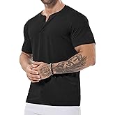 ICEMOOD Mens Henley Shirt Dry Fit Tech 3 Button Slim Fit Quick Dry Gym Tshirt Short Sleeve Lightweight Casual T Basic Tee