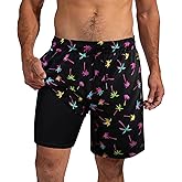 XiaoMoSha Mens Swim Trunks with Compression Liner 7" Quick Dry Board Shorts Bathing Suit with Pockets Swimwear Swimsuit S-2XL