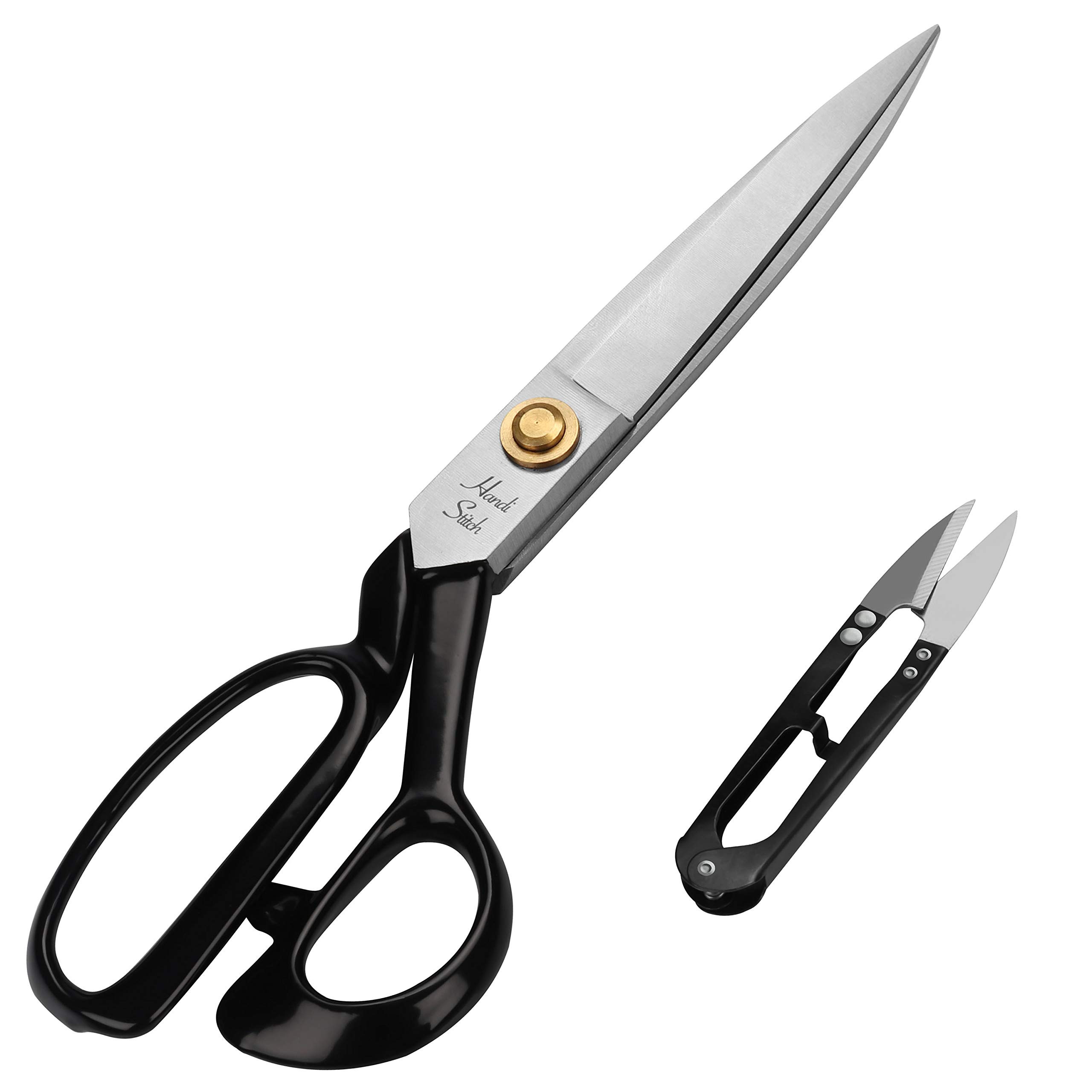 Handi Stitch Tailor Dressmaking Scissors and Yarn Thread Snippers - Heavy Duty 27.94cm/11 Inch Stainless Steel Sharp Shears - for Cutting Fabric, Clothes, Leather, Denim, Altering, Sewing & Tailoring