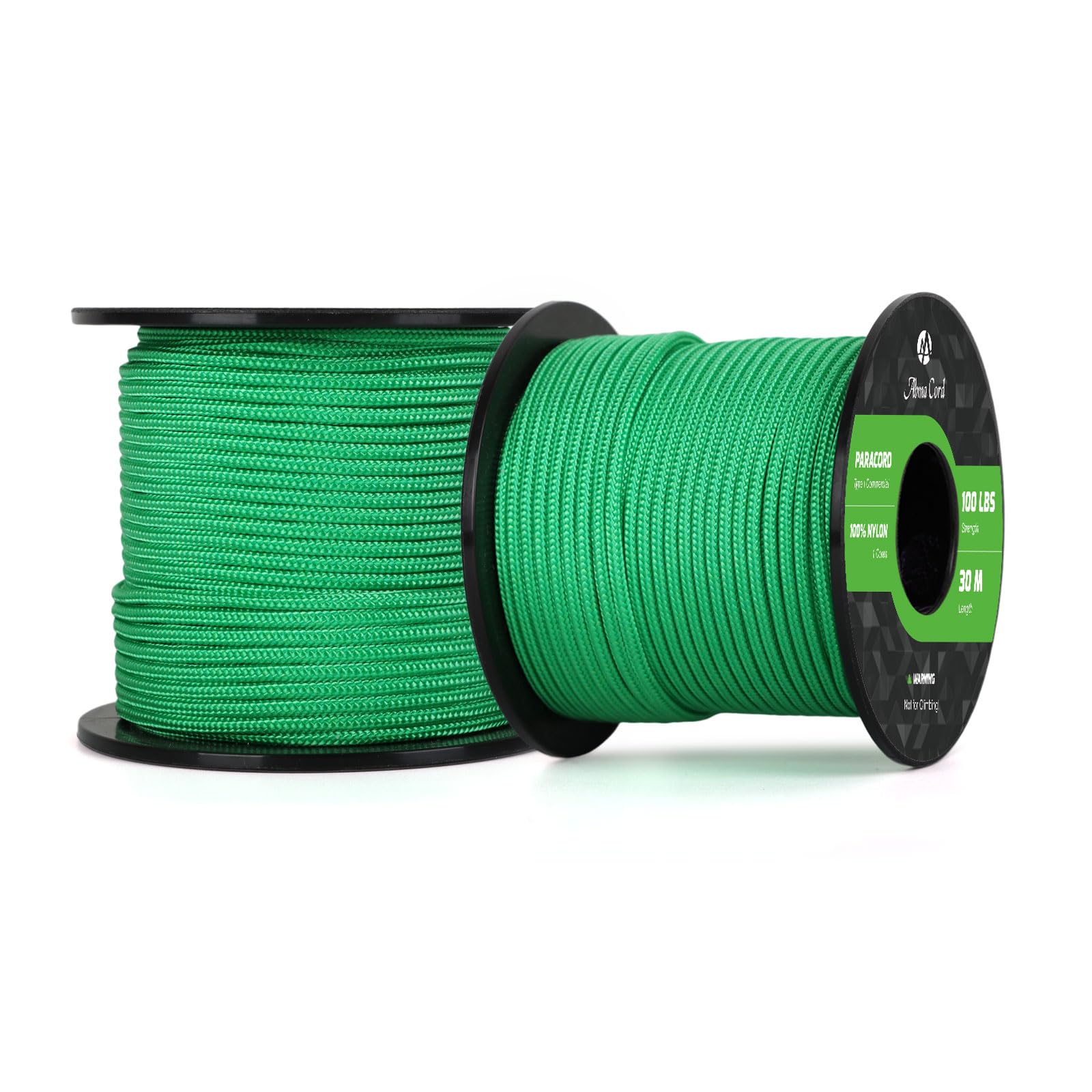 Abma Cord Paracord 100 lbs 2mm 100% Nylon 30M - Jade green