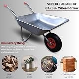 Samuel Alexander 65 Litre Galvanised Wheelbarrow 60kg Capacity Heavy Duty view 6
