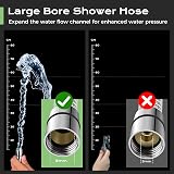 SAMODRA Shower Hose 1.5m 10mm Large Bore Chrome Stainless Steel Leakproof view 2