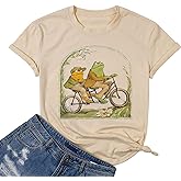 Frog Shirt for Women Classic Book T-Shirt Vintage Graphic Tee Tops Book Lovers Shirt Funny Teacher Shirt