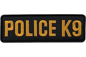 uuKen Embroidery Fabric Gold Yellow Police K9 Unit Embroidered Military Tactical Patch 6x2 inches with Hook Fastener Back for Tactical Vest or Harness (Gold Yellow, 6"x2")