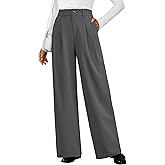 Arach&Cloz Women's Lightweight Wool Blend Elastic Waist Straight Leg Business Casual Pants 2026