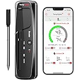 ThermoPro TempSpike Premium Truly Wireless Meat Thermometer up to 500FT Remote Range, Bluetooth Meat Thermometer with Wire-Fr