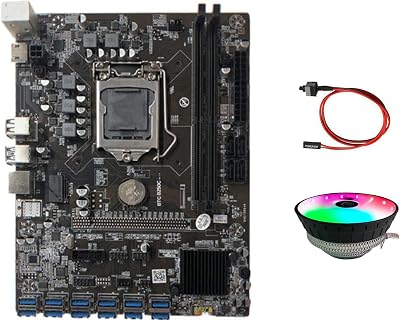 Bcowtte B250C Mining Motherboard 12 PCIE USB3.0 LGA1151 DDR4 RGB Fan