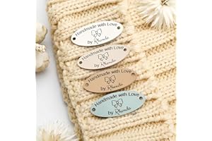 Custom Handmade Leather Tags with Text or Icon, 19x45mm Personalized Oval Label for Clothing, Gifts, DIY Crafts(50pcs)