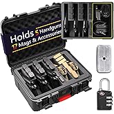 Betschkim Pistol Gun Case for Handguns – Holds Multiple Handguns Case & Mags | TSA Approved Waterproof Hard Shell Pistol Case with Pre-Cut Foam, Heavy Duty Protection for Storage