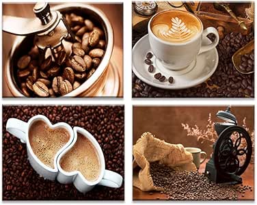 VV art-coffee Bean taza de café impresión sobre lienzo decoración de la