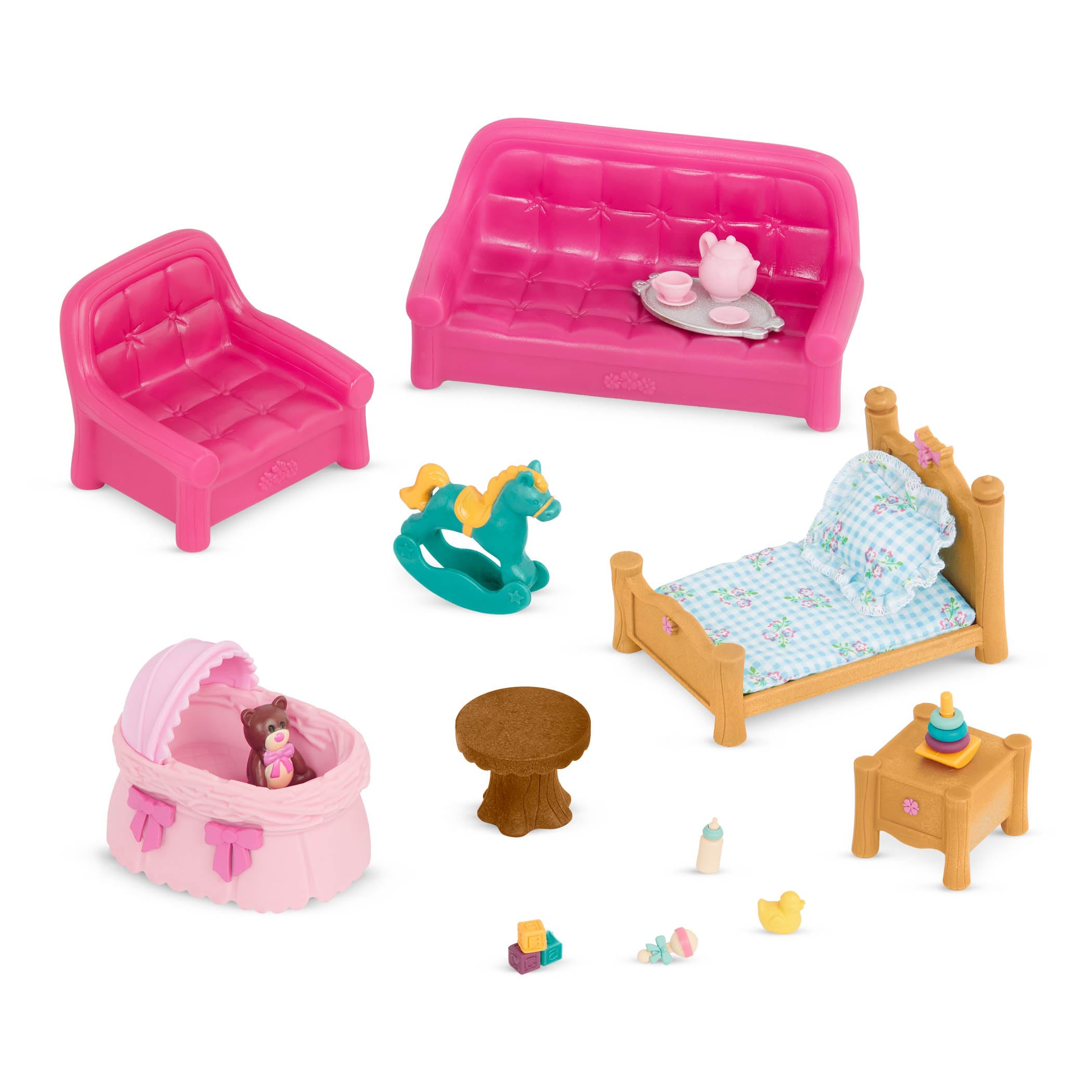 Li'l Woodzeez – Adorable Miniature Furniture Set – Living Room & Nursery Play Pieces – Dollhouse Accessories – Durable & Colorful – Encourages Imaginative Play & Storytelling for Kids — image 1