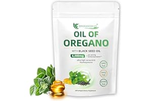 Ryurop Oil of Oregano with Black Seed Oil Softgels, Oil of Oregano Softgels 6000mg & Black Seed Oil 200mg, Oregano Oil Capsules Organic, Non-GMO & Immune Support, 300 Count (1Pack)