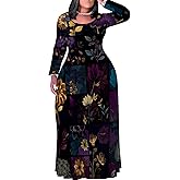 Plus Size Maxi Long Dress Sexy Outfits for Women Printed Loose Cute Dress