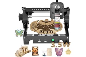ACMER Laser Engraver Machine, 3500mW High Precision Laser Cutter and Engraving Machine, 130x130mm Working Area for Wood and Metal, DIY Laser Engraver