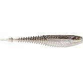 CrushCity Freeloader Soft Plastic Swimbait Minnow, Natural Swimming Action for Jig Heads &amp; Multi-Species Bass Fishing, 4-1/4", Gizzard Shad