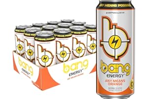 Bang Energy Any Means Orange, Zero Sugar Energy Drink, 16-Ounce (Pack of 12)