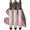 FOCALLURE 3 Pcs No Crease Eyeshadow Sticks,Shimmer & Matte Eye Shadow Crayon with Blending Brush,Smooth Cream Highlighter Pen,Long Lasting Eyeshadow Brightener Stick Makeup,Limerence