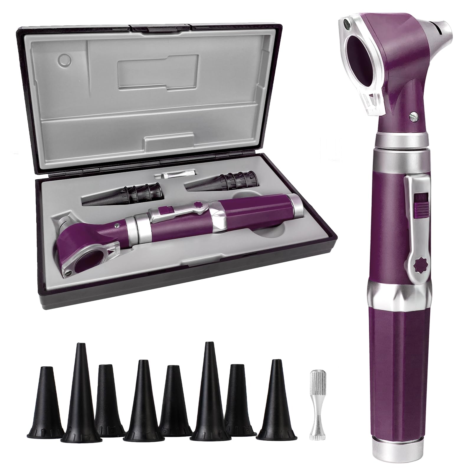 SCIAN Otoscope - Ear Infection Detector Otoscopes and Pocket Ear Scope - Otoscopes with Light Includes Hard Plastic Case - Suitable for Adults, Doctors - Available in Multiple Colors (Purple)