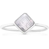 Koral Jewelry Square Moonstone Delicate Ring 925 Sterling Silver Ethnic Vintage Tribal Gipsy Boho Look (7)