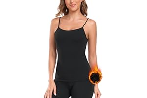 MOSCOAL Thermal Tank Top for Women Sleeveless Fleece Lined Top Thermal Undershirt Warm Camisoles Winter Vest