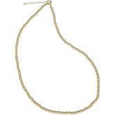Anela 3mm Gold Filled Beaded Necklace with Extension, Great Gift Idea, Tarnish and Fade Free