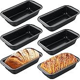 AKOLAFE 6 Pack Nonstick Loaf Pans 8.5 x 4.5 Inch Banana Bread Pans for Homemade Bread Loaf Pan for Baking Bread Tin Metal Sourdough Bread Baking Pan Sandwich Loaf Bread Pans Meatloaf Pan for Cake