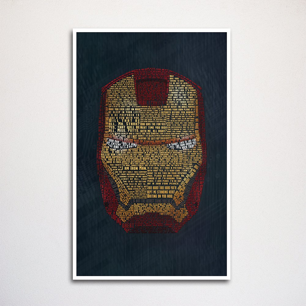 Iron Man word art print -11x17" unframed| typography art | made from quotes | wall home décor | Avengers movie quotes