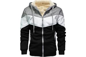 AIELVIN Men's Winter Fleece Thermal Jackets for Men Sherpa Lined Hoodies Warm Thick Jacket Outerwear