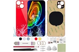ReuWeu Back Replacement Glass Cover Compatible with iPhone 14 6.1" + Professional Tools (Red)