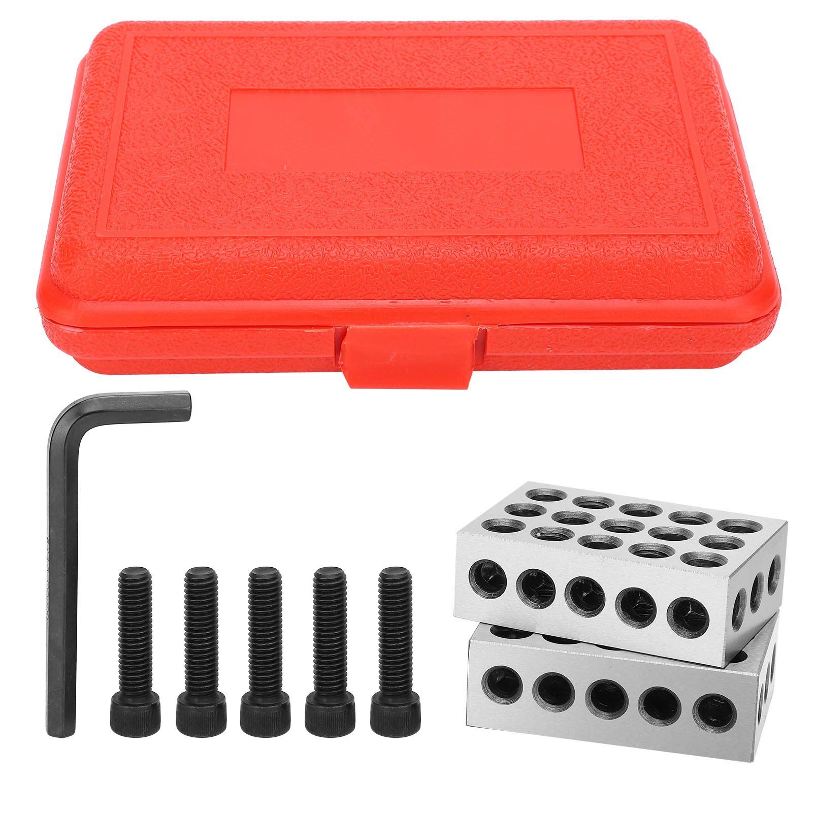 1 2 3 Blocks Metric, Ultra Accuracy 1‑2‑3 Block Matched Super Exactness 23 Holes Precision Blocks, 0.0001" Precision Machinist Milling Tool Engineering 1-2-3 Blocks with Screw Wrench and Plastic Box