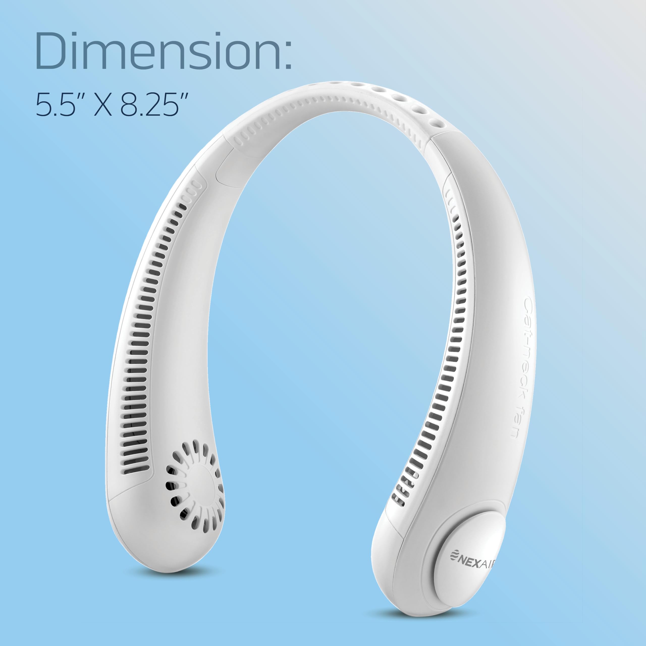 NEXAIR Portable Neck Fan - 3 Speed Rechargeable Bladeless Neck Fan, Adjustable Personal Neck Fan For Women & Men Modern Design, Great Cooling Fan For Travel, Outdoors & Sports