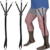 Wardrobe Hackers Shirt Stays for Men - Elastic Black Garters for Men and Women - Extendable Shirt Keepers