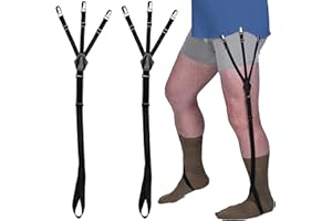 Wardrobe Hackers Shirt Stays for Men - Elastic Black Garters for Men and Women - Extendable Shirt Keepers