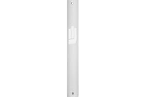 A&S Mezuzot Aluminum Mezuzah Case with Exclusive Modern Shin Design Easy Peel and Stick Judaica Door Mezuza for 5 Inches Parchment Scroll(Silver, 6 Inches)