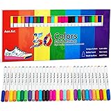 Fabric Markers Pen 30 Colors Permanent Paint Art Marker Set for Writing Painting on T-Shirts Clothes Sneakers Canvas Shoes, C