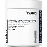NutraHerbs - Advanced NAD+ Complex with 300mg NR + 200 mg Ubiquinol CoQ10 & 10 mg PQQ | Mitochondrial Support for Cellular Energy, Mental Clarity & Focus | Enhanced Bioavailability | 60 Capsules
