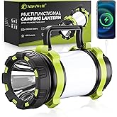 AlpsWolf Rechargeable Flashlight, 6 Modes Camping Flashlight LED Camping Lantern for Power Outage, Flashlight for Home, Emergency, Green
